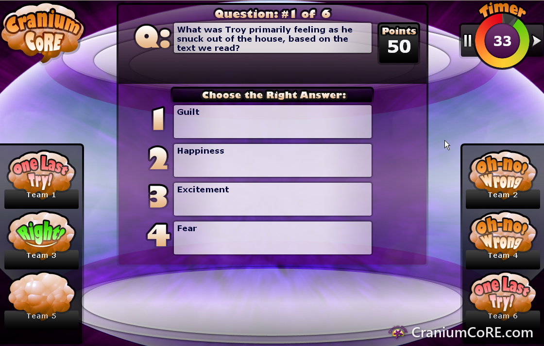 Game question about the book Football Genius
